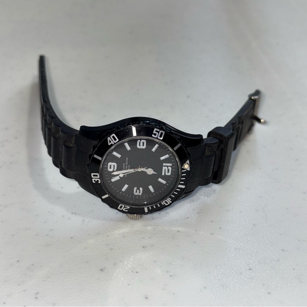 SEMPRE 36 Black Diver Watch Quartz - Working & New Battery | AU4-CO5168